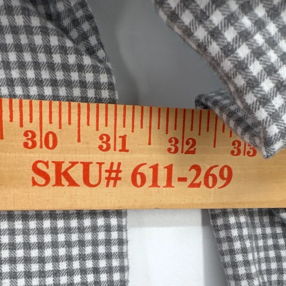 Polo Ralph Lauren Button Down Mens 4XB Grey Gingham Long Sleeve Cotton Shirt